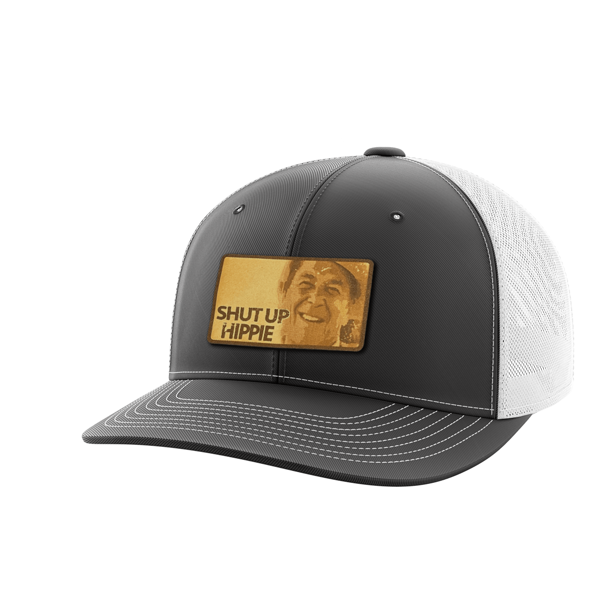 Shut Up Hippie Leather Patch Hat