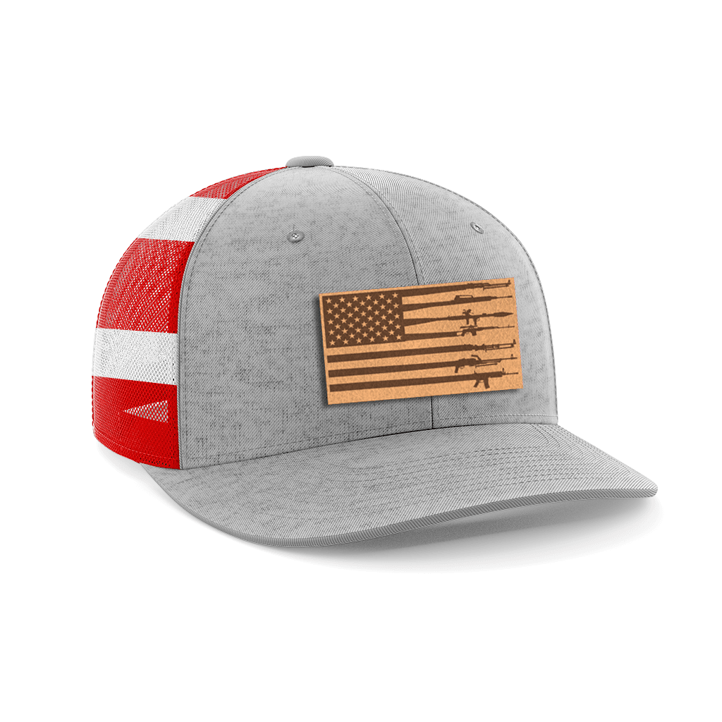 Rifle Flag Leather Patch Hat