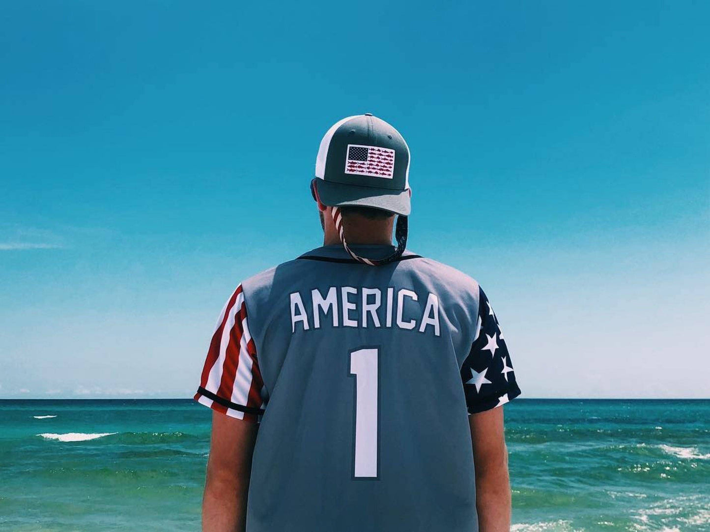 Grey America #1 Baseball Jersey