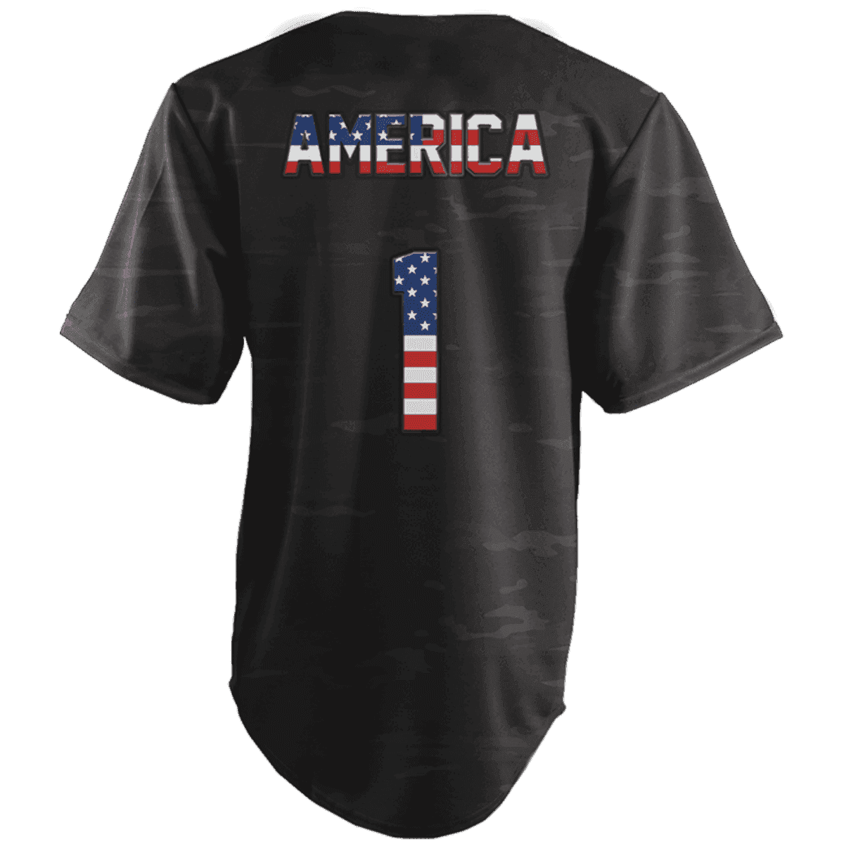 1776 America #1 Black Camo Baseball Jersey