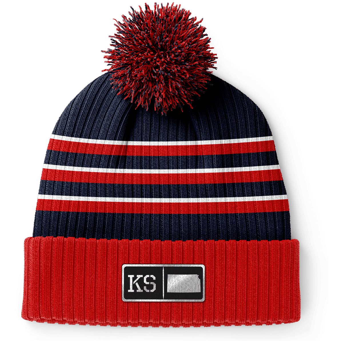 Kansas Black Leather Patch Homegrown Beanie