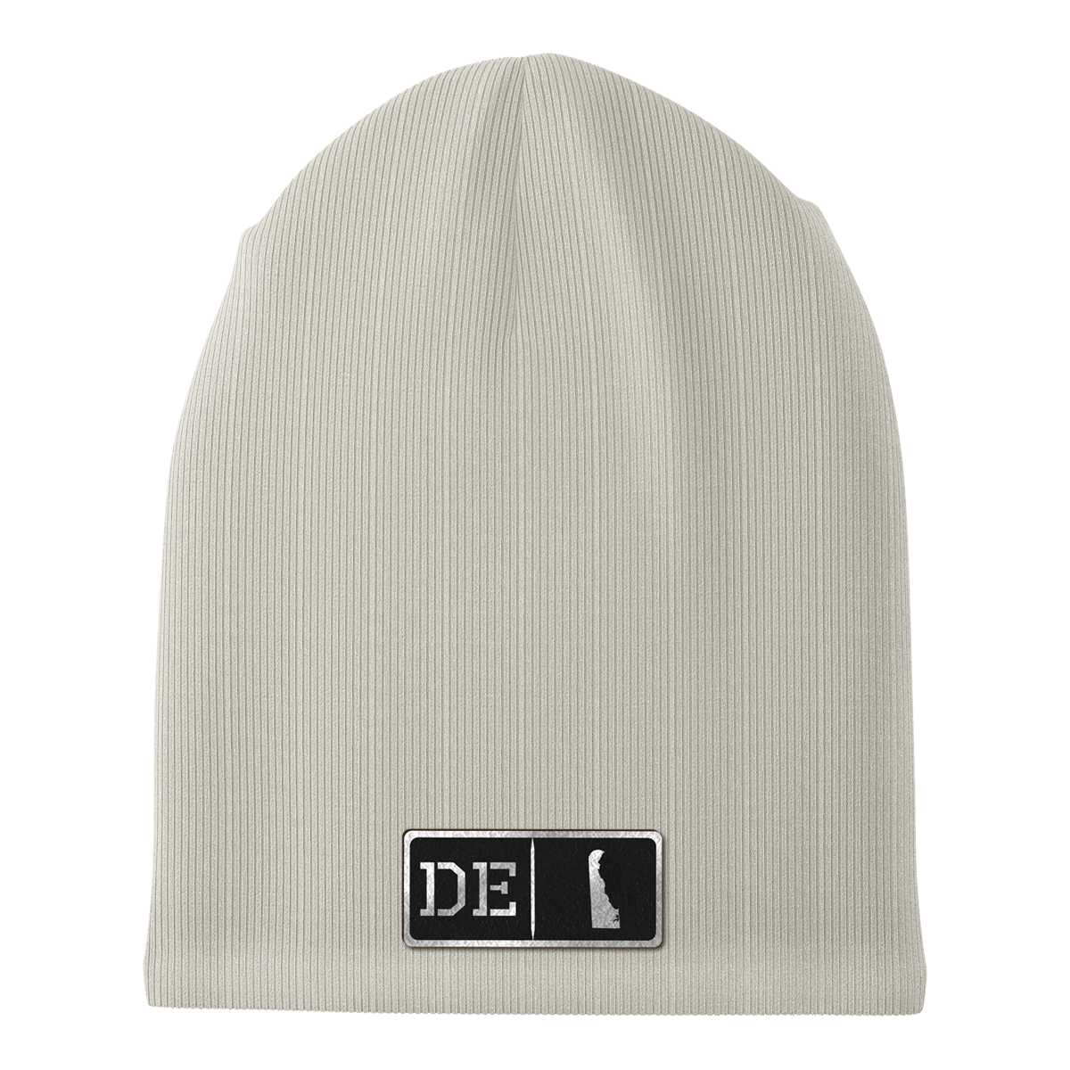 Delaware Black Leather Patch Homegrown Beanie