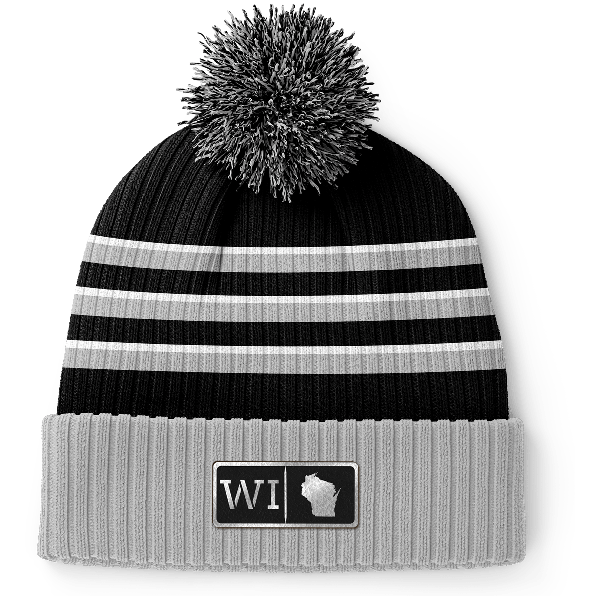 Wisconsin Black Leather Patch Homegrown Beanie