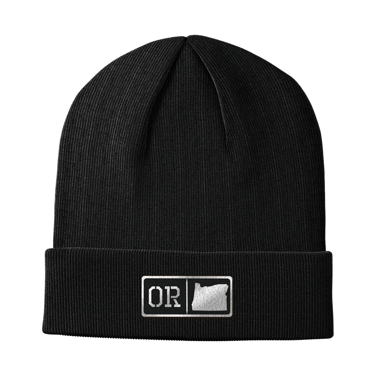 Oregon Black Leather Patch Homegrown Beanie