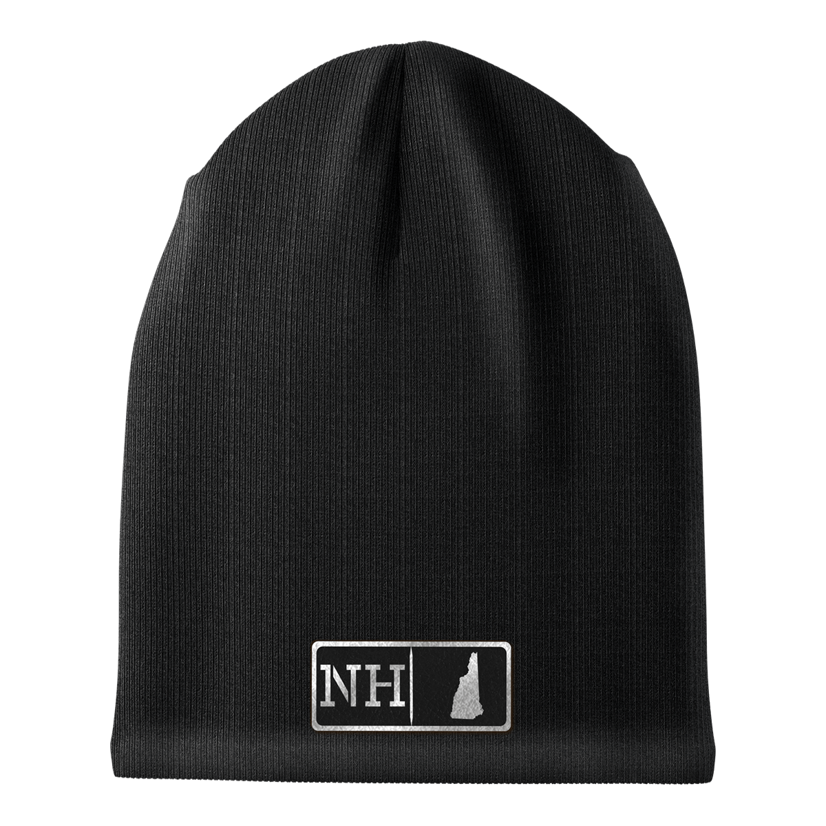 New Hampshire Black Leather Patch Homegrown Beanie