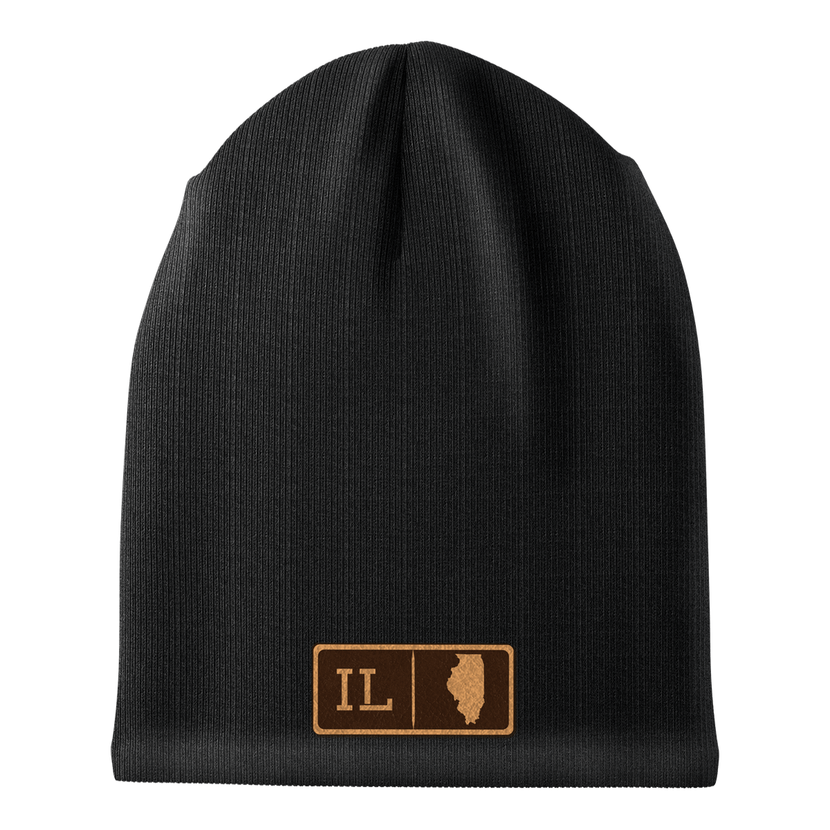 Illinois Leather Patch Homegrown Beanie