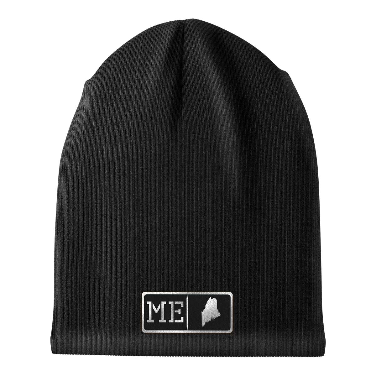 Maine Black Leather Patch Homegrown Beanie