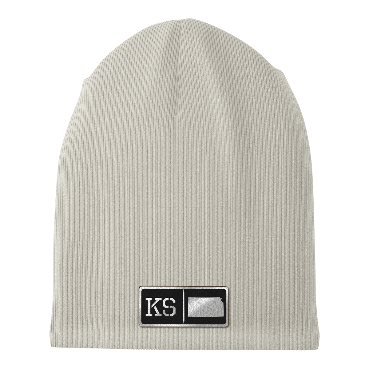 Kansas Black Leather Patch Homegrown Beanie