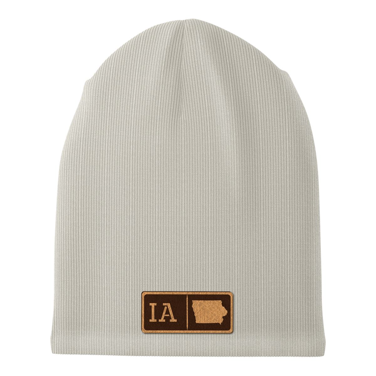 Iowa Leather Patch Homegrown Beanie