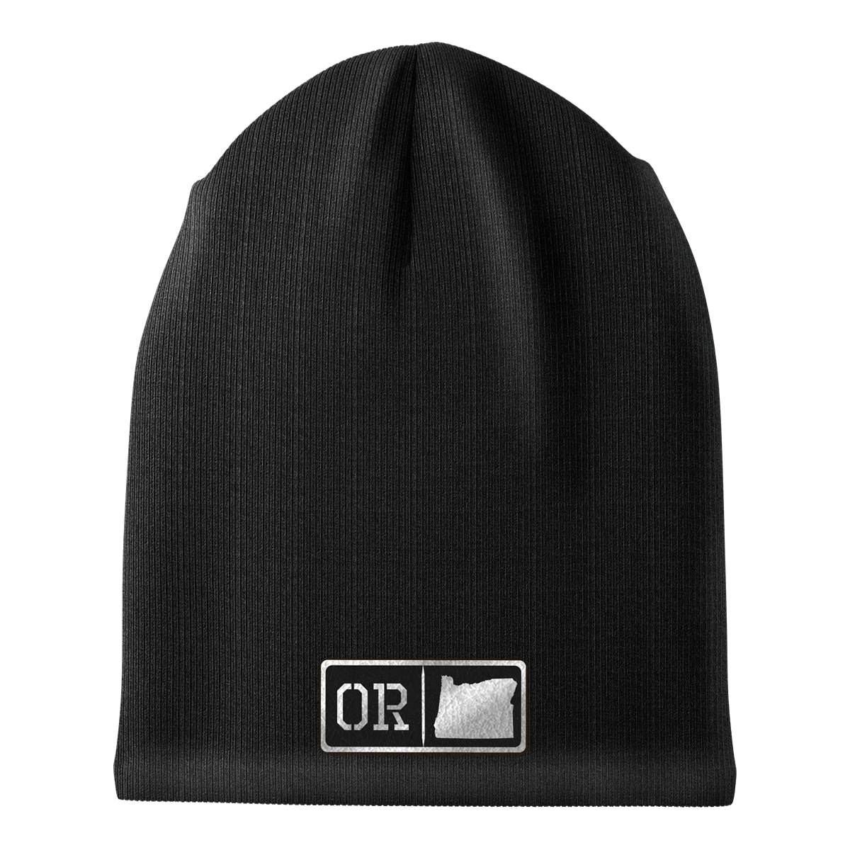 Oregon Black Leather Patch Homegrown Beanie