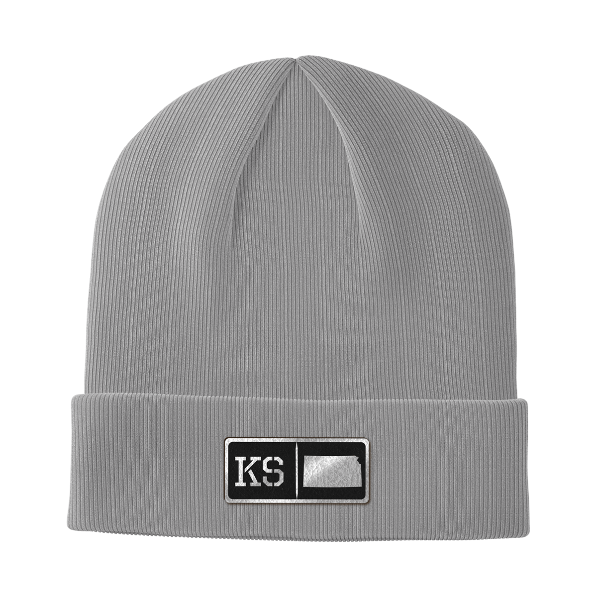Kansas Black Leather Patch Homegrown Beanie