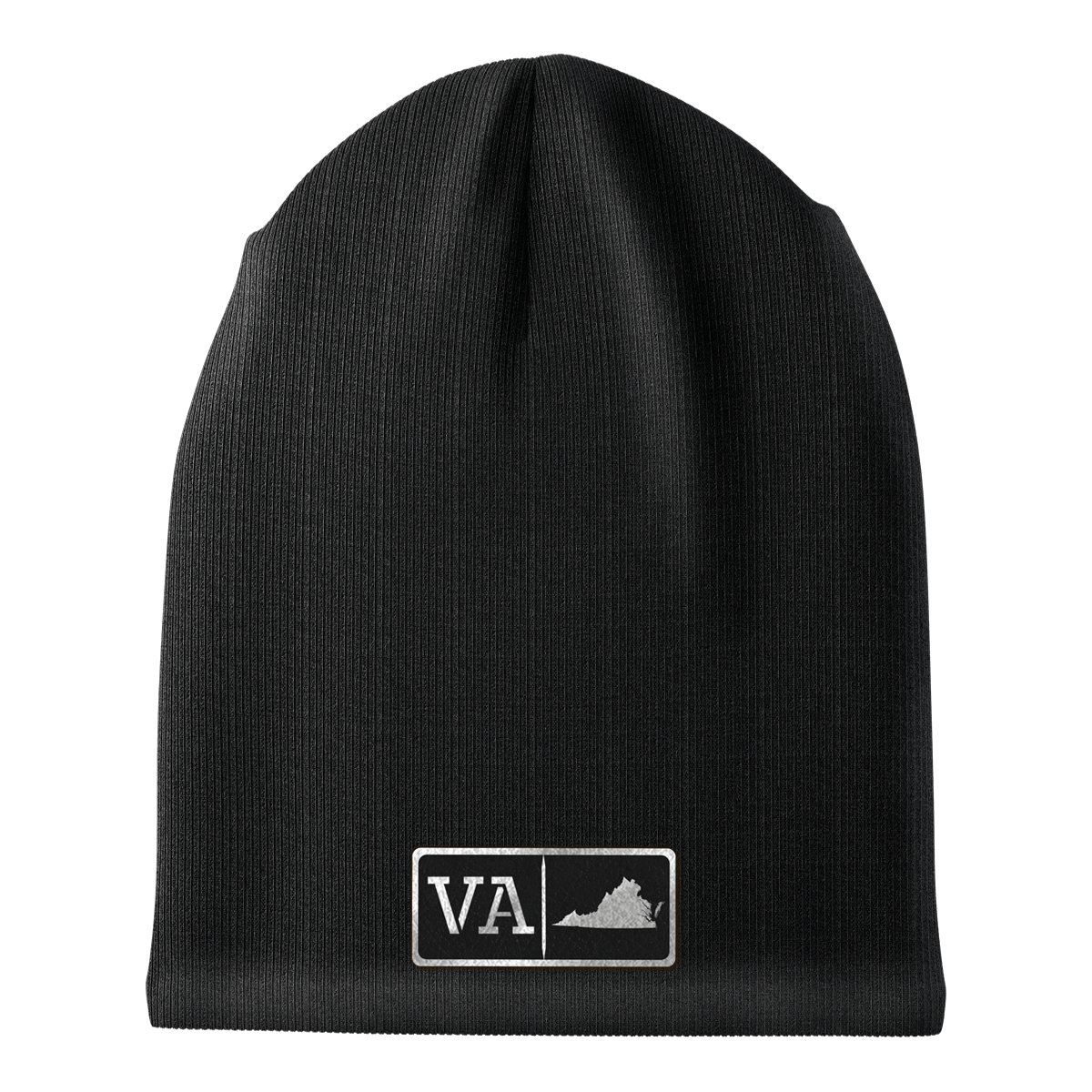 Virginia Black Leather Patch Homegrown Beanie