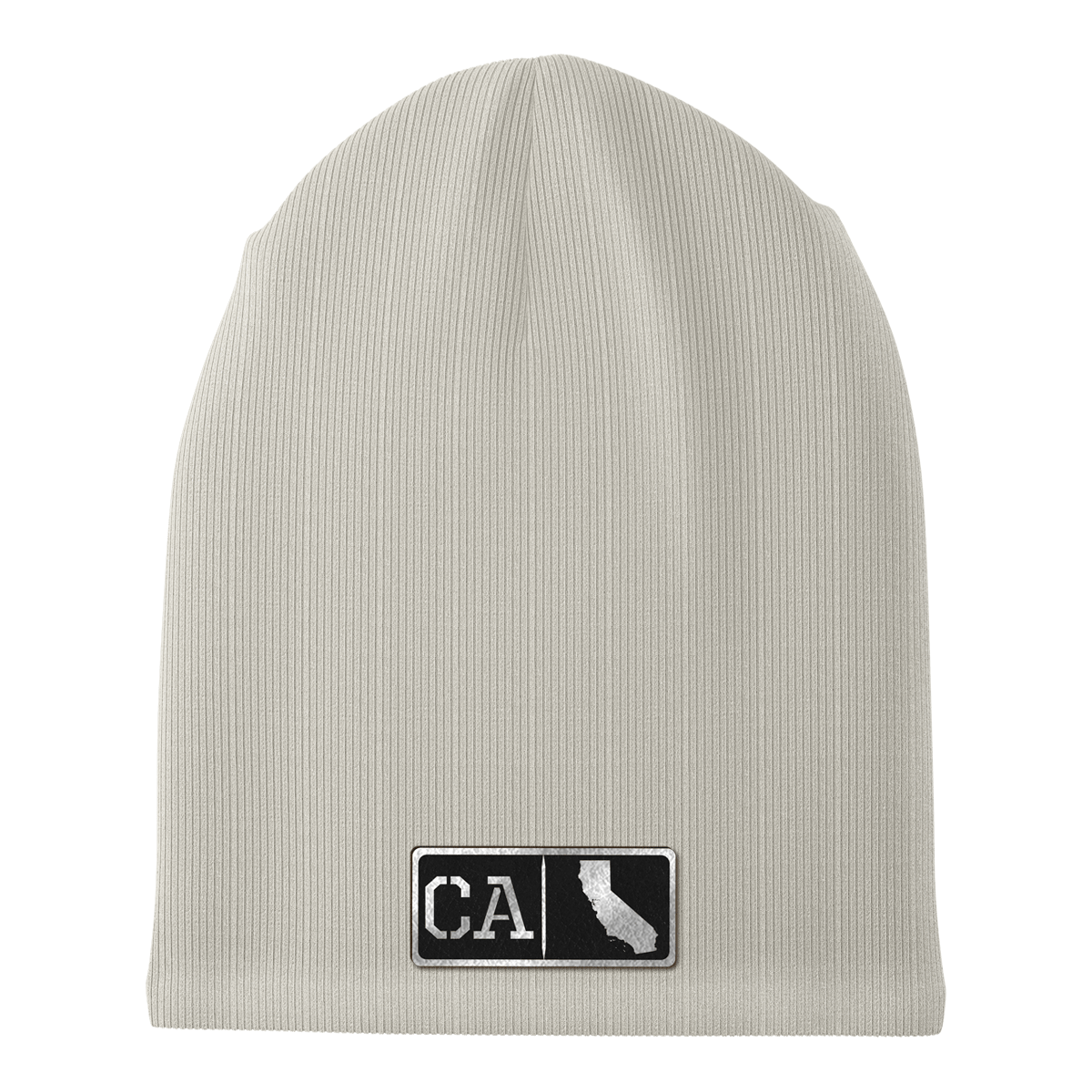 California Black Leather Patch Homegrown Beanie