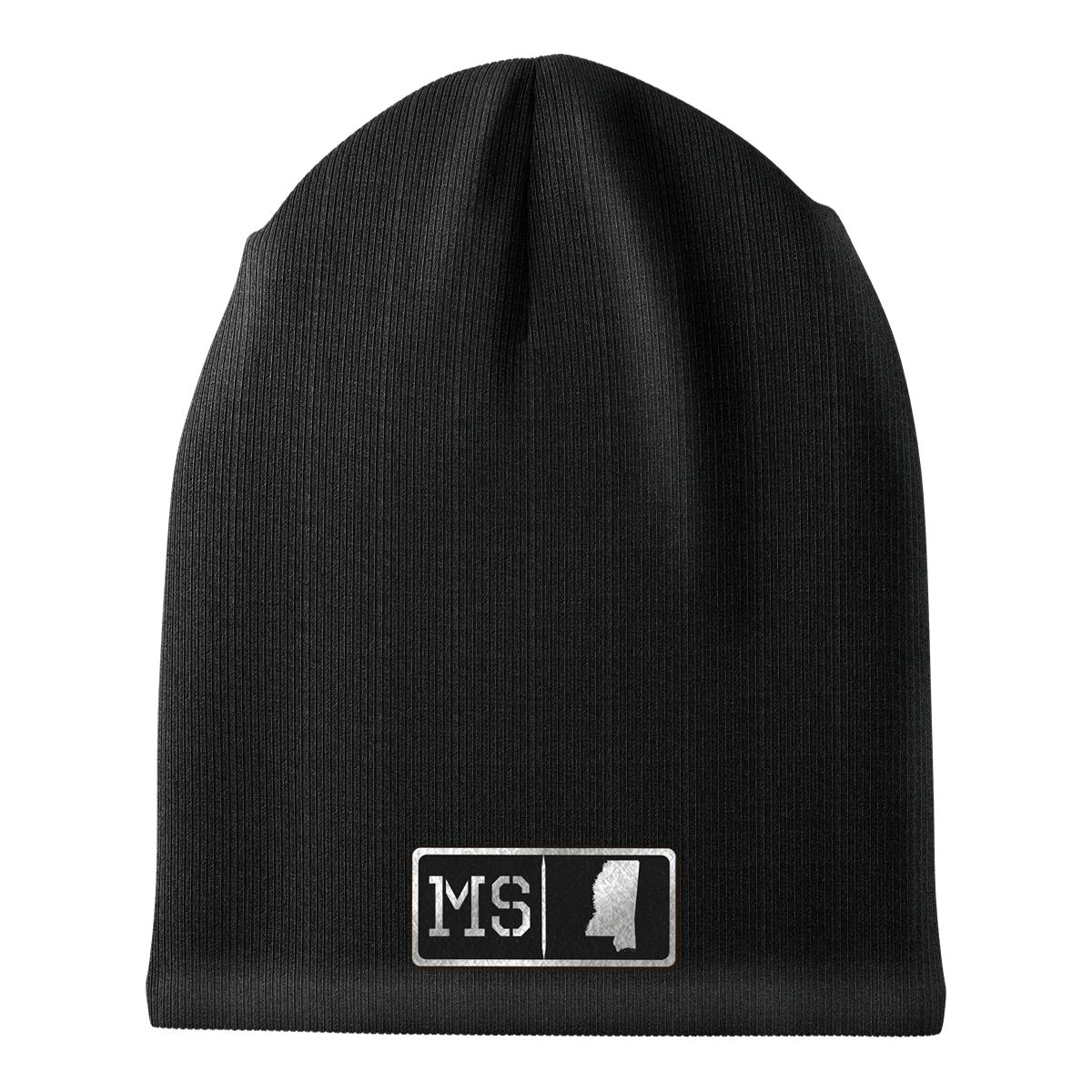 Mississippi Black Leather Patch Homegrown Beanie