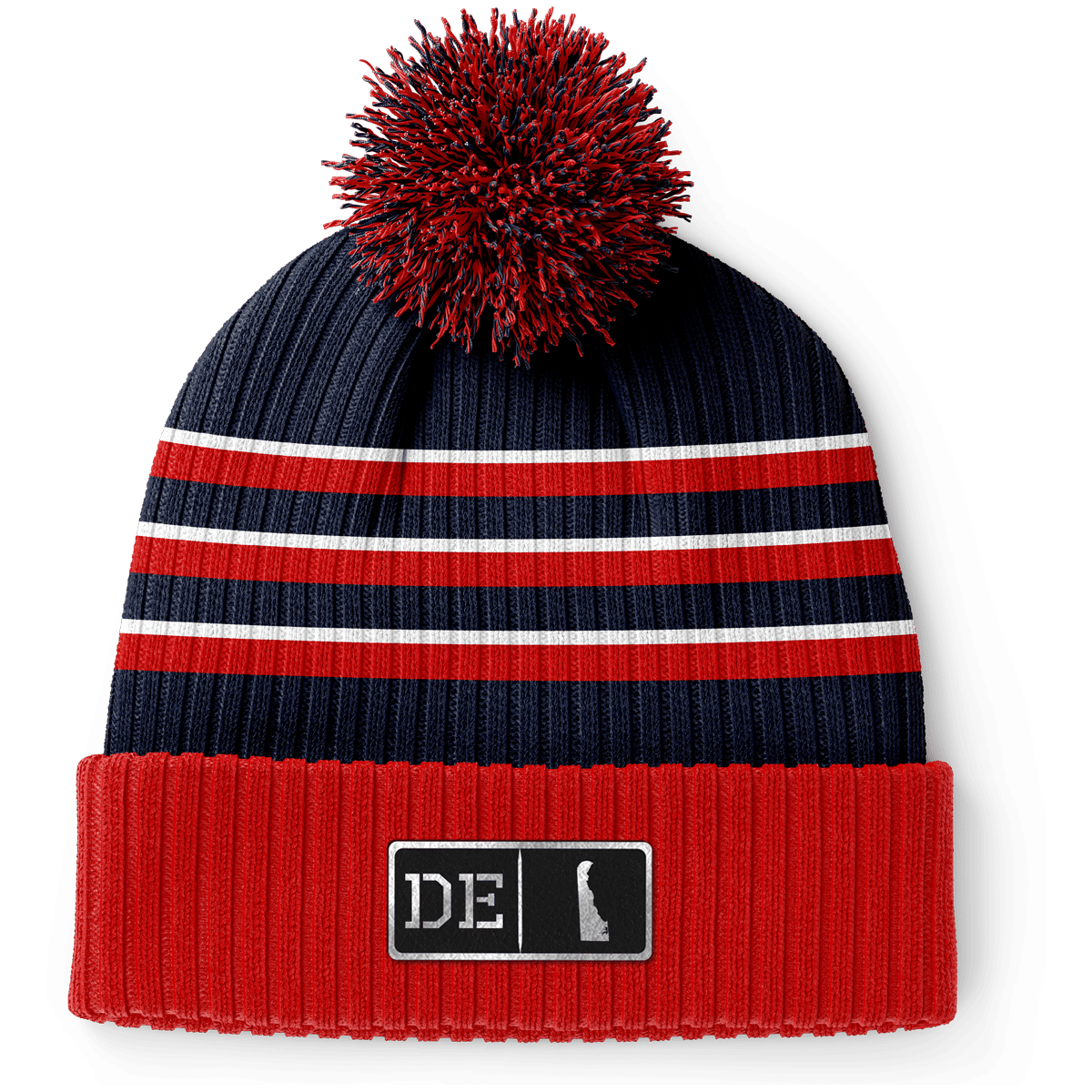 Delaware Black Leather Patch Homegrown Beanie
