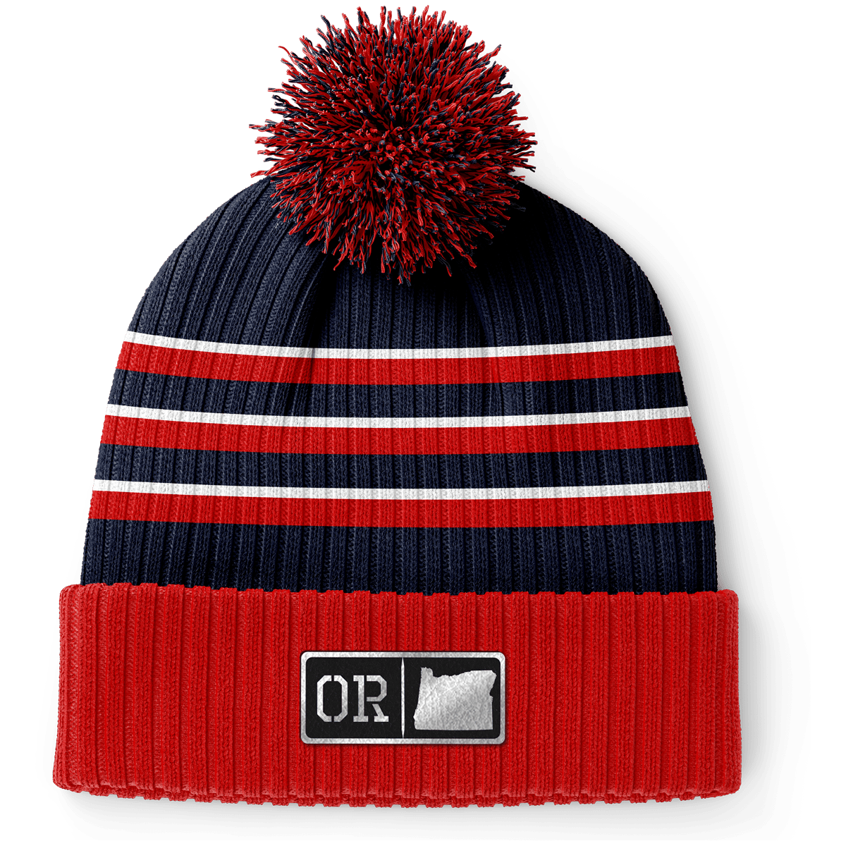 Oregon Black Leather Patch Homegrown Beanie