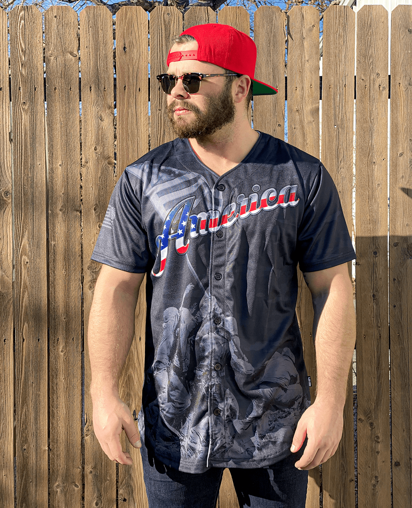 1776 America #1 Black Camo Baseball Jersey