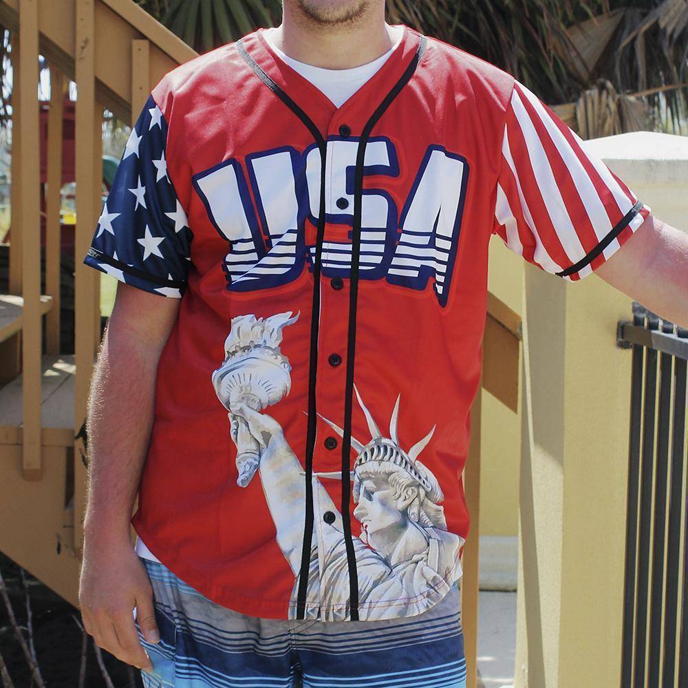 1776 Red America #1 Baseball Jersey