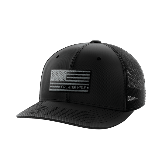 USA Black Flag Woven Patch Hat