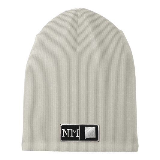 New Mexico Black Leather Patch Homegrown Beanie