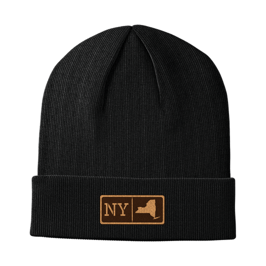 New York Leather Patch Homegrown Beanie