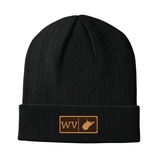 West Virginia Leather Patch Homegrown Beanie