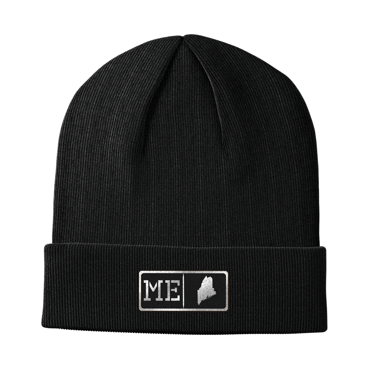 Maine Black Leather Patch Homegrown Beanie