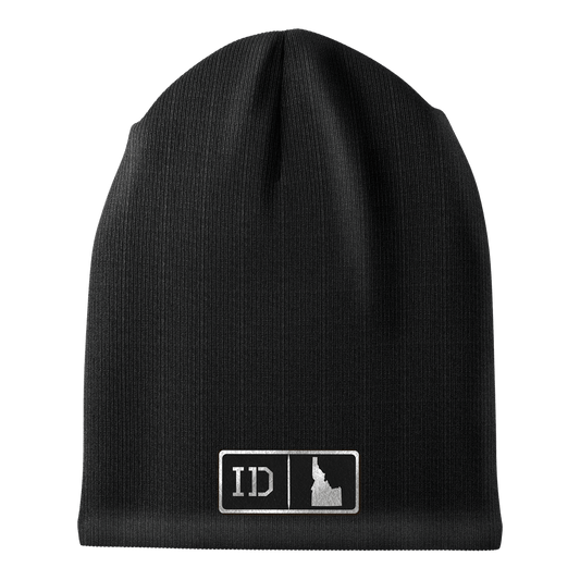 Idaho Black Leather Patch Homegrown Beanie