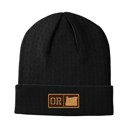 Oregon Leather Patch Homegrown Beanie