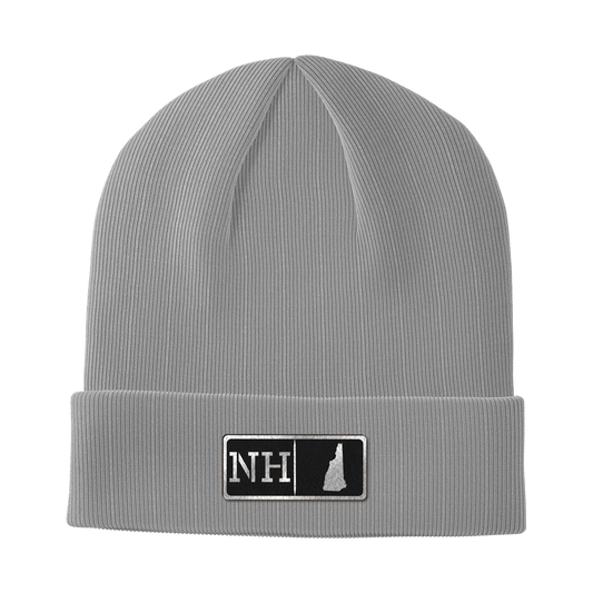 New Hampshire Black Leather Patch Homegrown Beanie