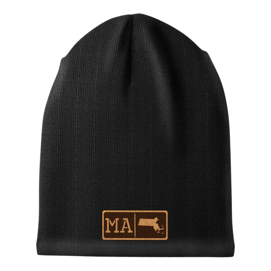 Massachusetts Leather Patch Homegrown Beanie