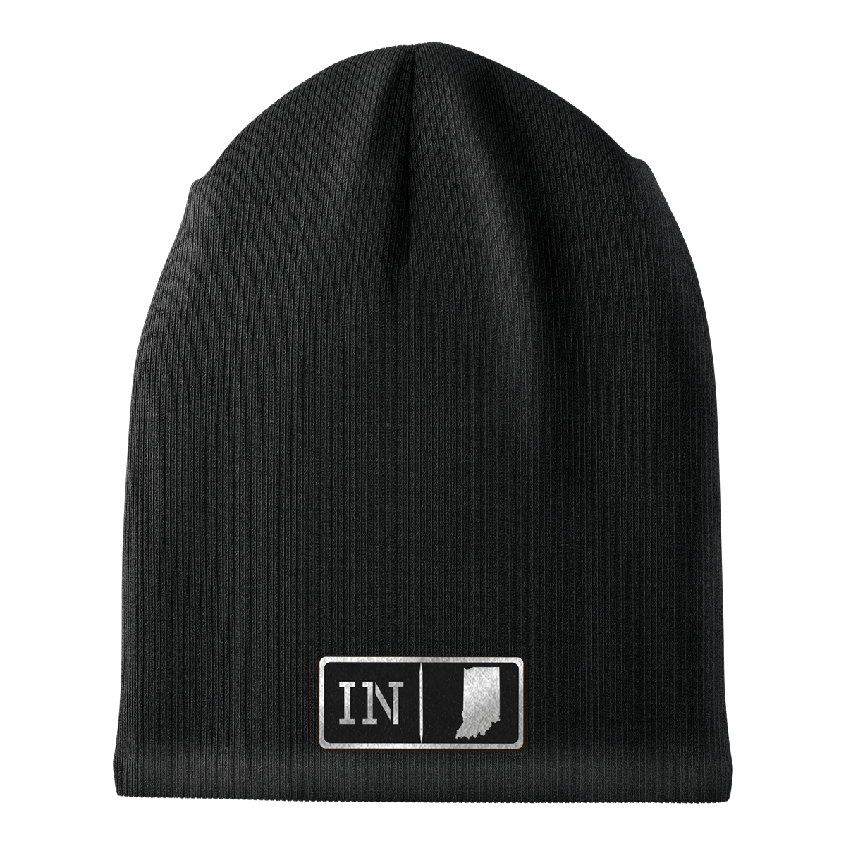 Indiana Black Leather Patch Homegrown Beanie