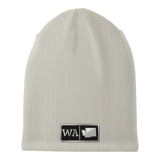 Washington Black Leather Patch Homegrown Beanie