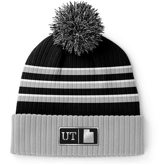 Utah Black Leather Patch Homegrown Beanie