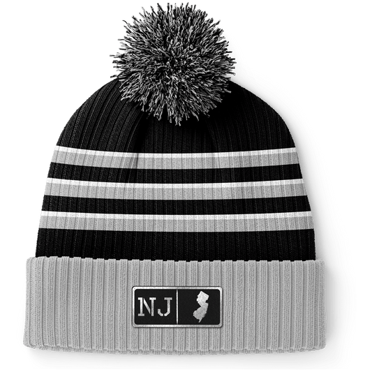 New Jersey Black Leather Patch Homegrown Beanie