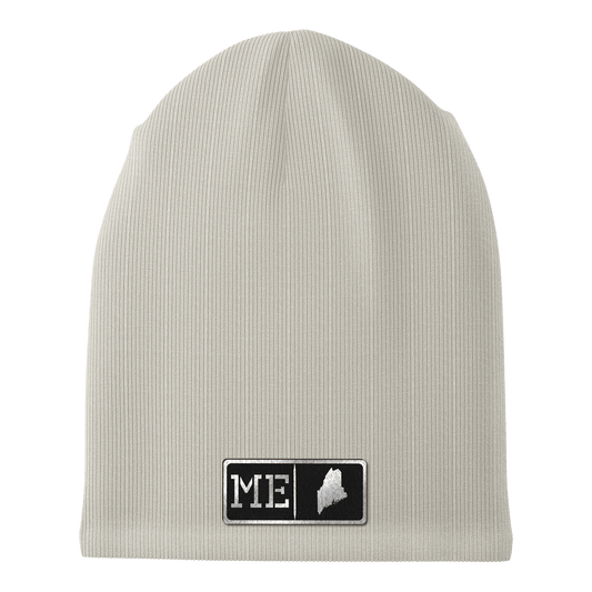 Maine Black Leather Patch Homegrown Beanie