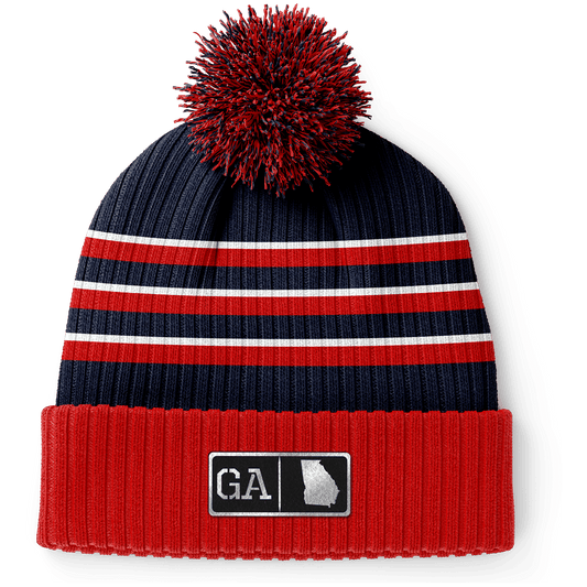 Georgia Black Leather Patch Homegrown Beanie