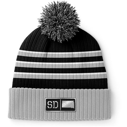 South Dakota Black Leather Patch Homegrown Beanie