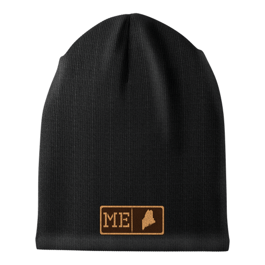 Maine Leather Patch Homegrown Beanie